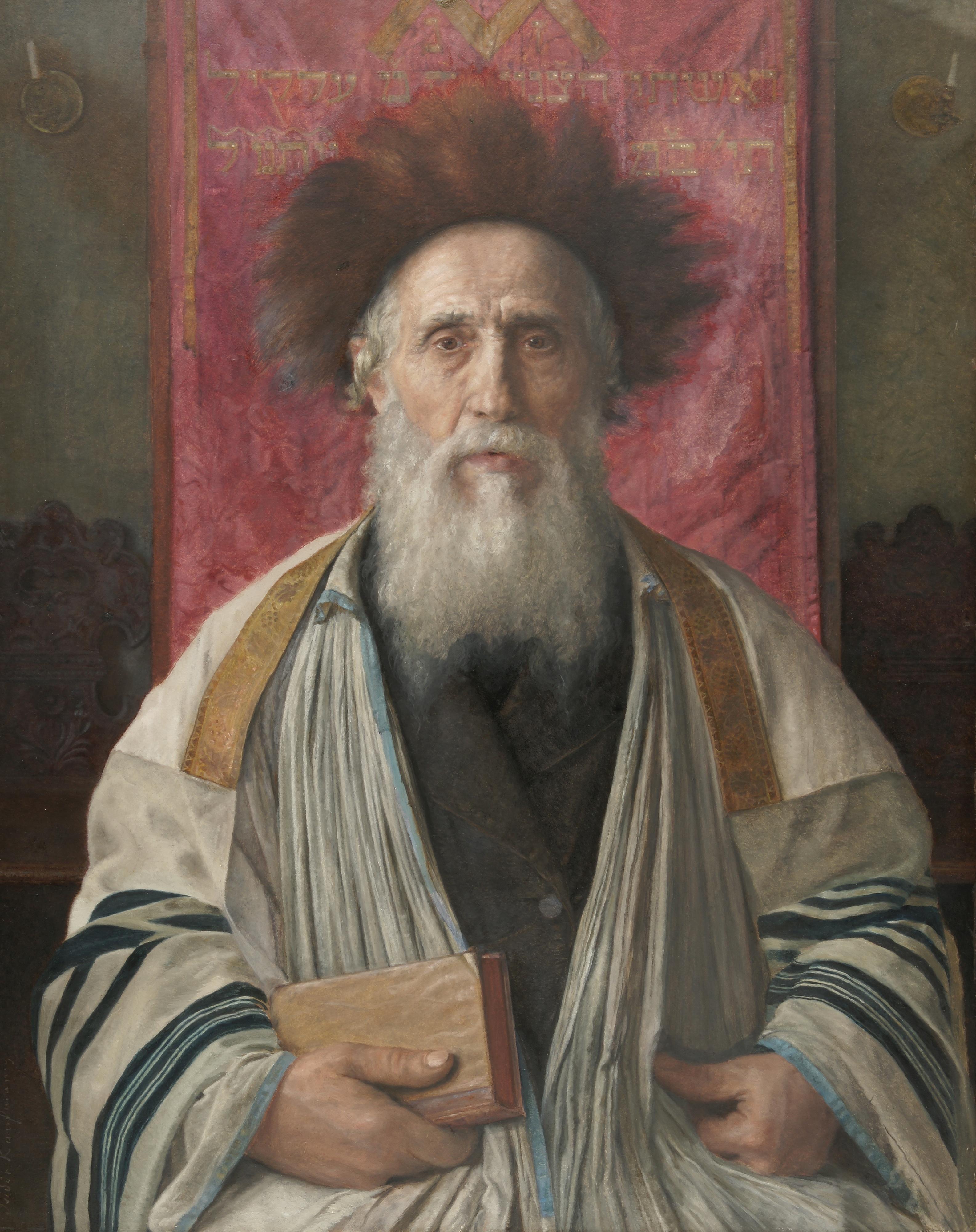Isidor Kaufmann - Austrian portrait Of A Rabbi