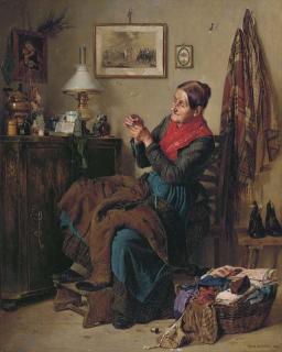 Isidor Kaufmann - Das Einfädeln der Nadel