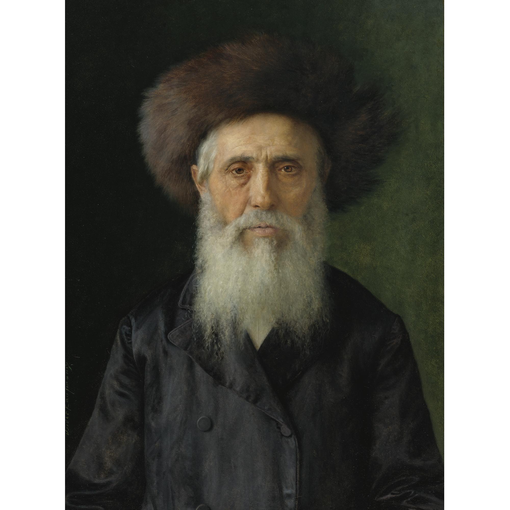 Isidor Kaufmann - Hungarian Portrait Of A Man With Streimel