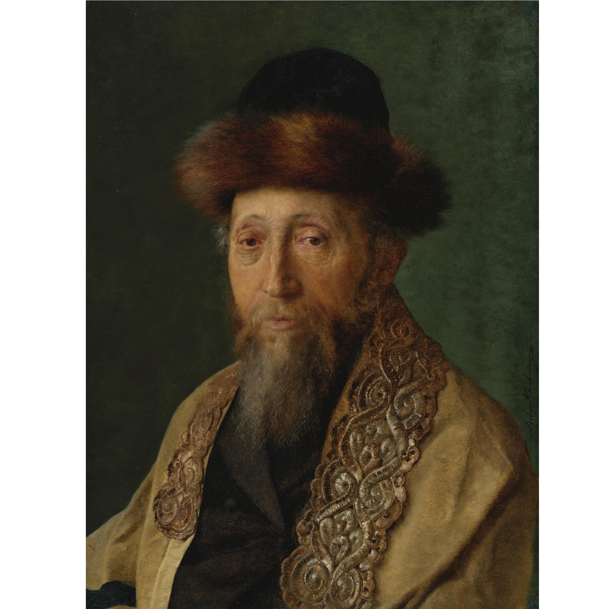Isidor Kaufmann - Hungarian Portrait Of A Rabbi With Tallit