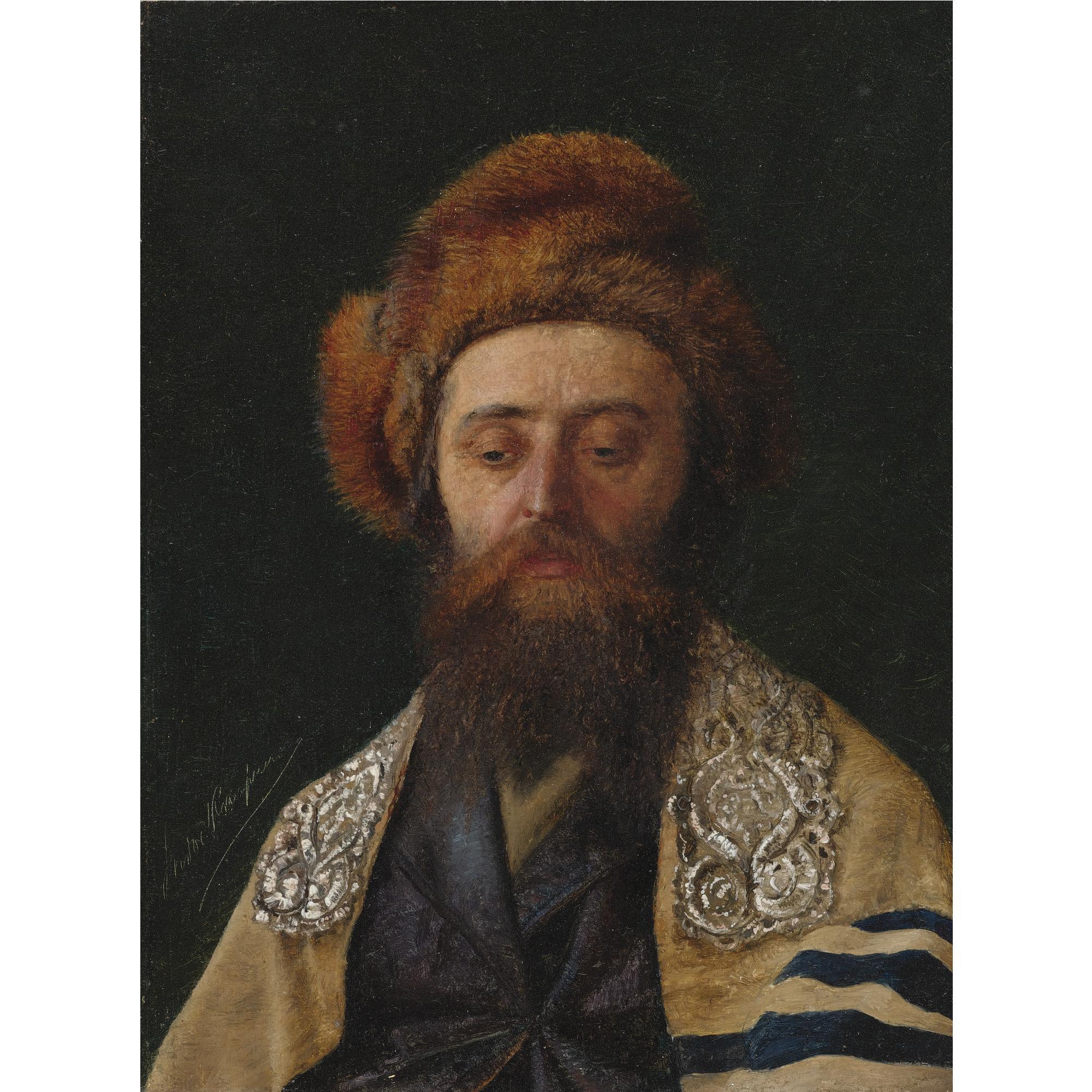 Isidor Kaufmann - Hungarian Portrait Of A Rabbi With Tallit
