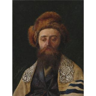 Isidor Kaufmann - Hungarian Portrait Of A Rabbi With Tallit