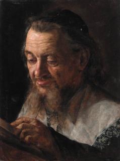 Isidor Kaufmann - Portrait of a Rabbi, head and shoulders
