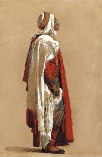 Isidore Alexandre Augustin Pils - A Study of a man in Oriental costume
