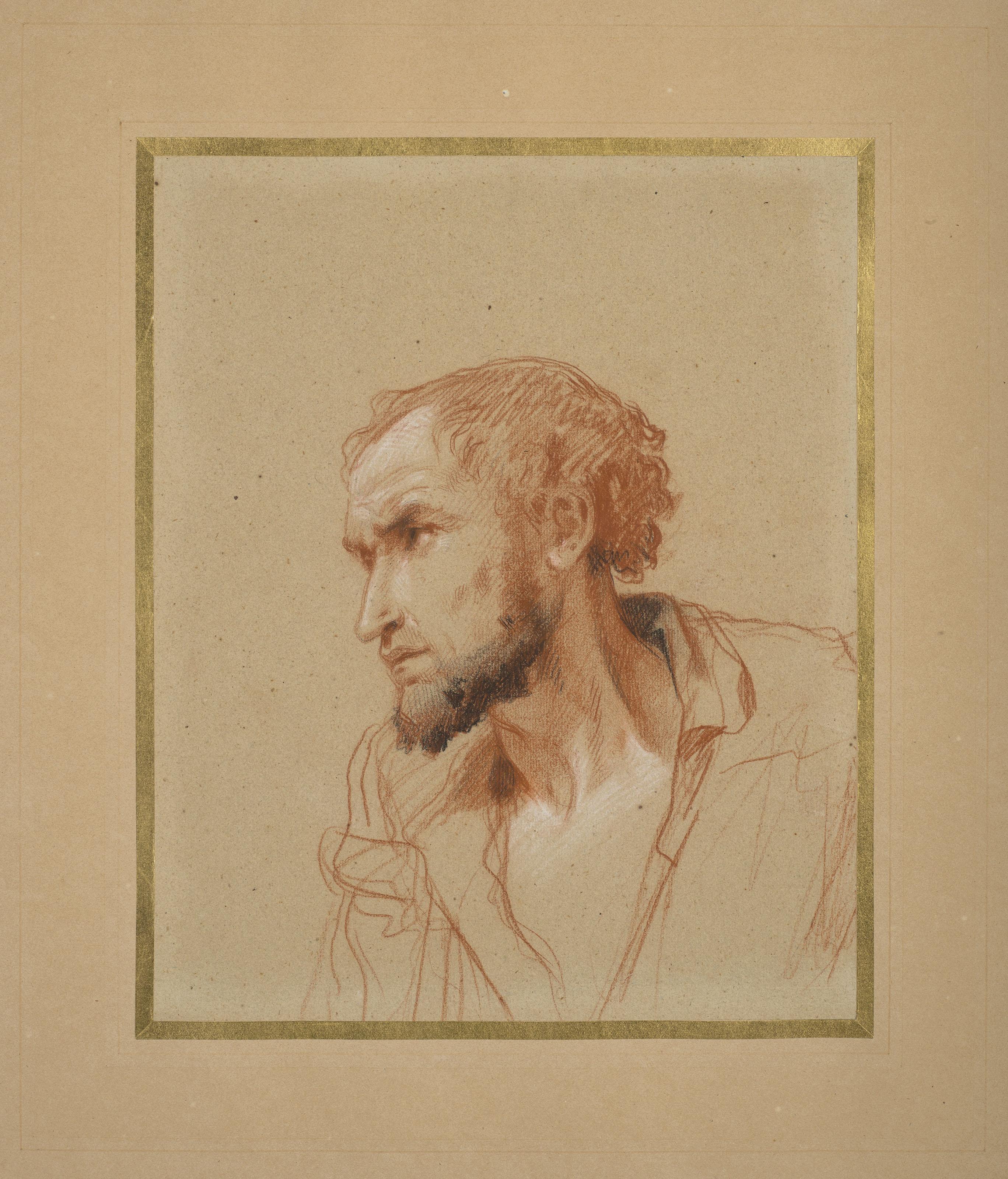 Isidore-Alexandre-Augustin Pils - Enfant assis avec étude de jambes (i); et Tête d\'homme (ii)