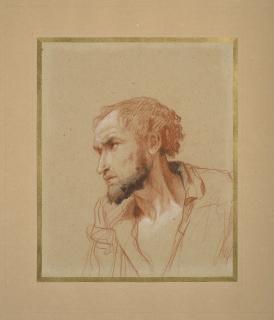 Isidore-Alexandre-Augustin Pils - Enfant assis avec étude de jambes (i); et Tête d\'homme (ii)