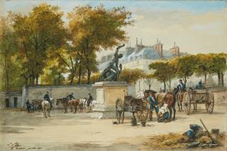 Isidore-Alexandre-Augustin Pils - Militaires avec leur chevaux aux Tuileries en 1871