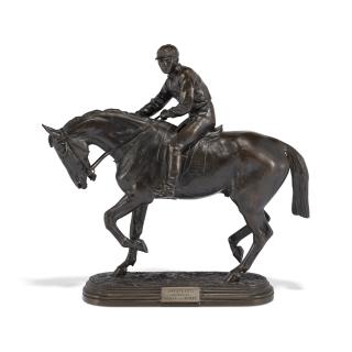 Isidore Bonheur - A group of the racehorse Jongleur and his jockey Edgar Rolfe