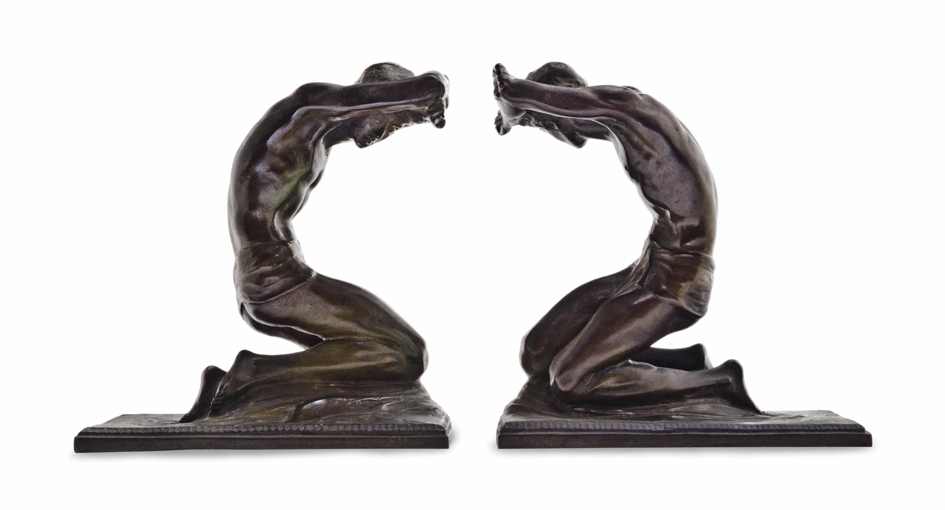 Isidore Konti - Kneeling Men: A Pair of Bookends