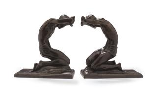 Isidore Konti - \'Kneeling Men\': A Pair Of Bookends