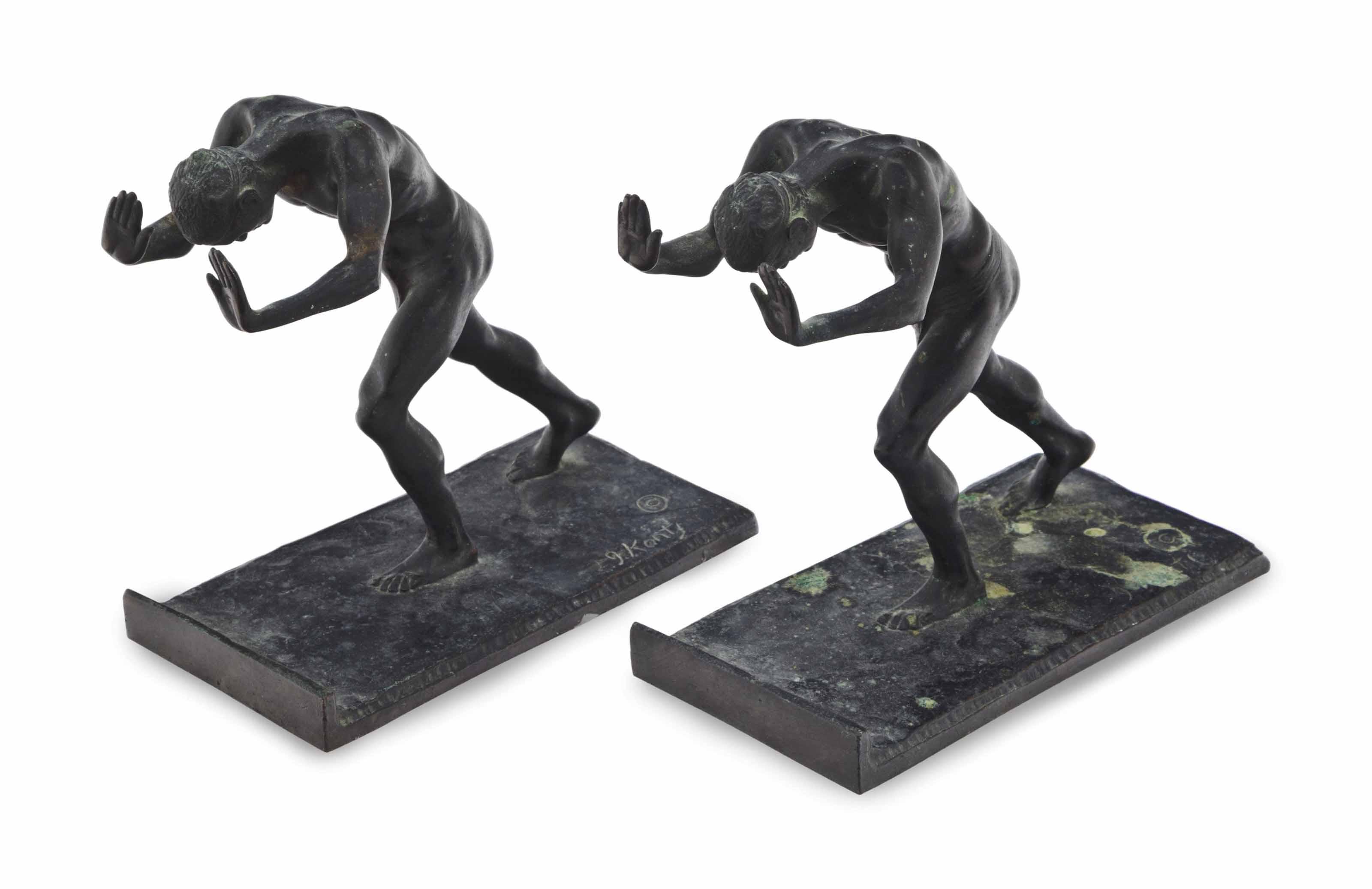 Isidore Konti - \'Pushing Men\': A Pair Of Bookends