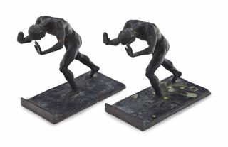 Isidore Konti - \'Pushing Men\': A Pair Of Bookends