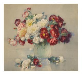 Isidore Rosenstock - Roses Dans Un Vase En Verre