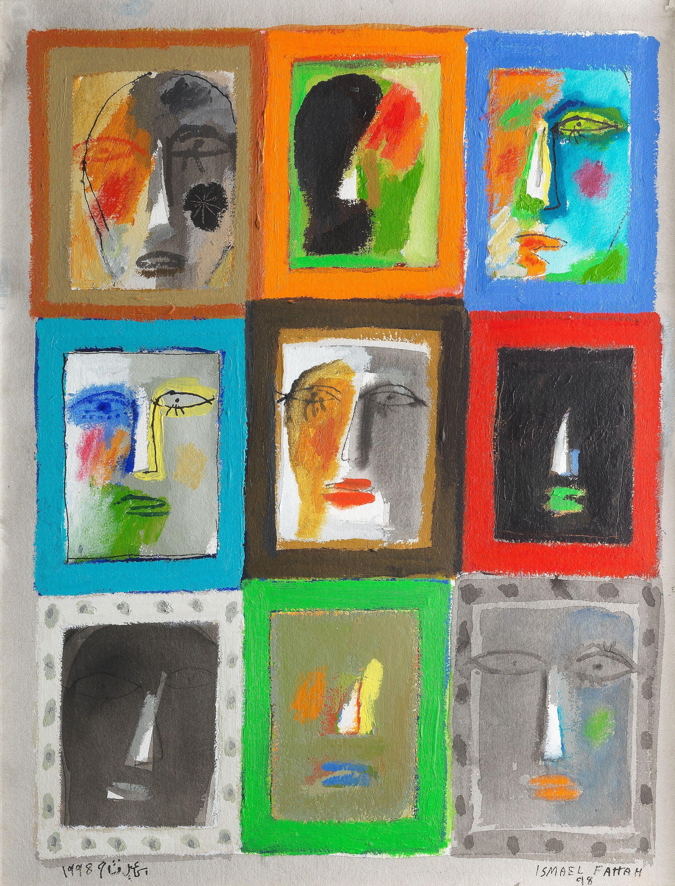 Ismael Fattah - Untitled (Nine Faces)