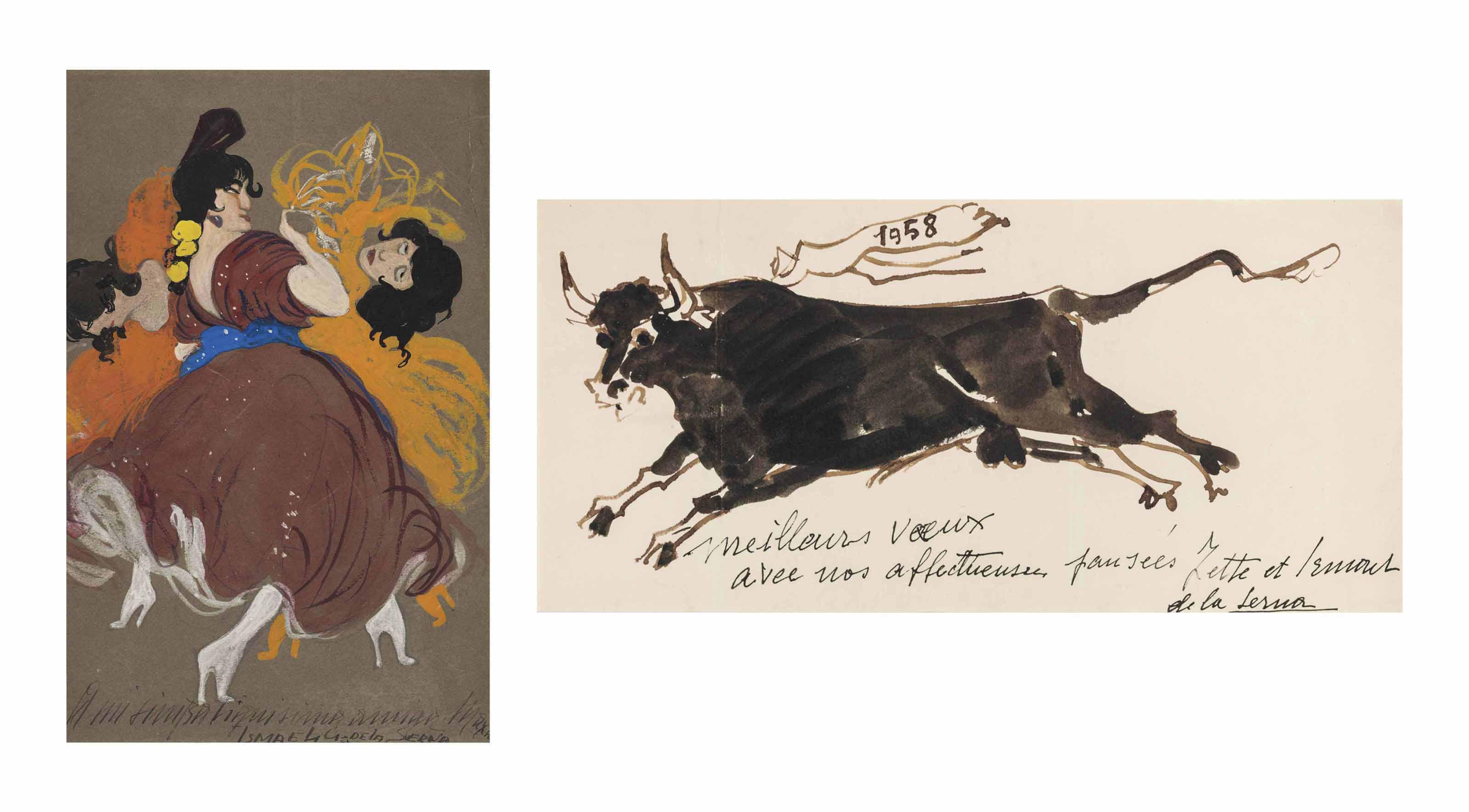 Ismael González De La Serna - Bailarinas de flamenco ; Taureau