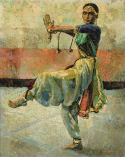 Ismail Gulgee - Pakistani untitled (Dancing Woman)