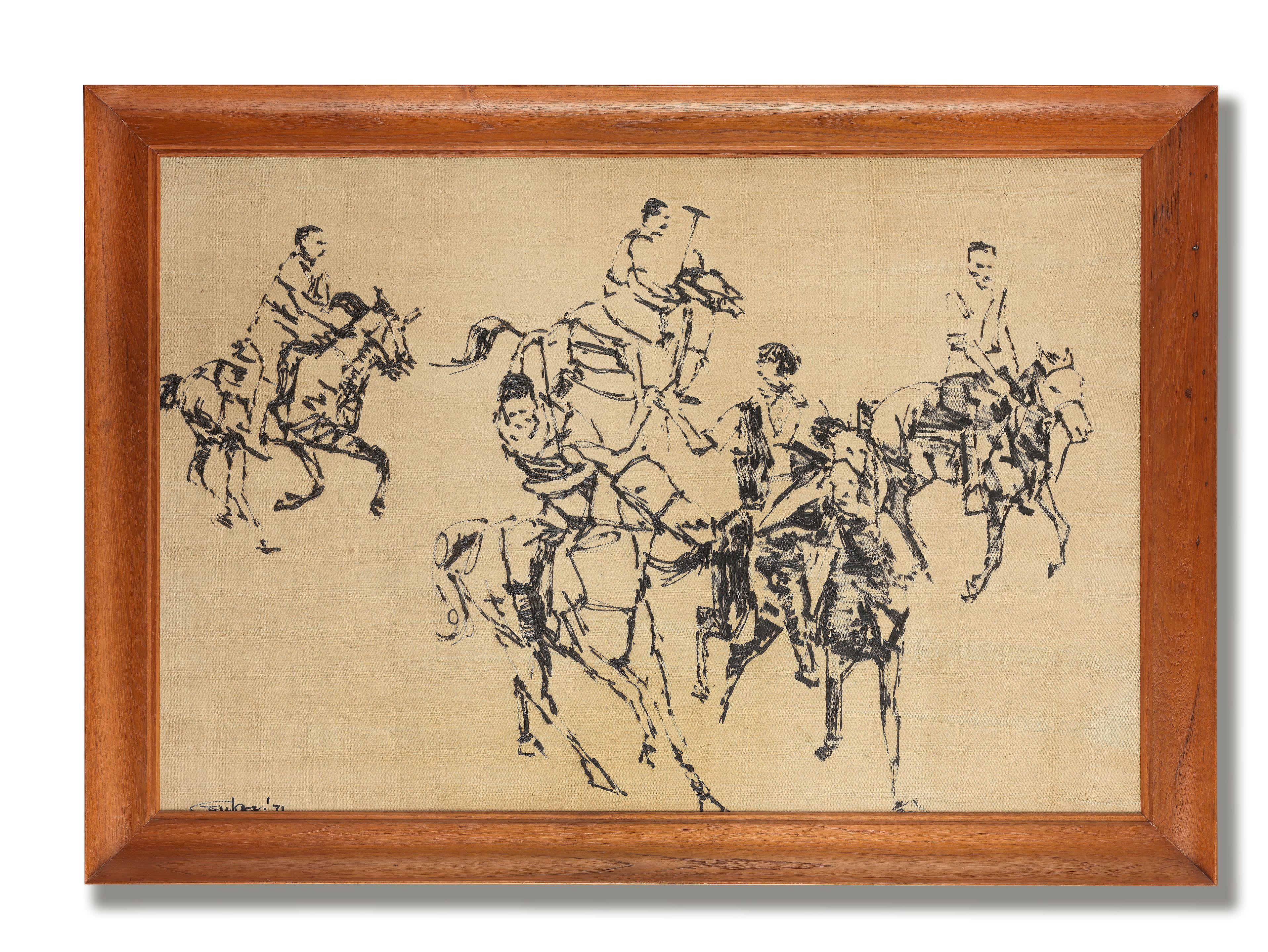 Ismail Gulgee - Untitled (Polo Players)