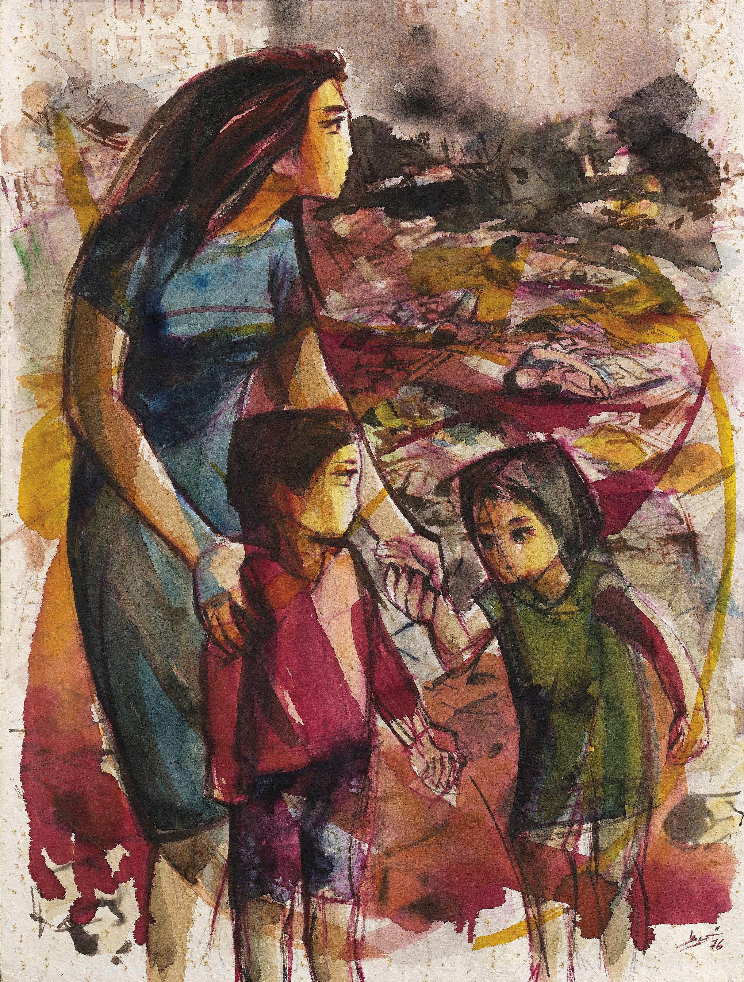 Ismail Shammout - Untitled (from the Tall Al Zaatar series)