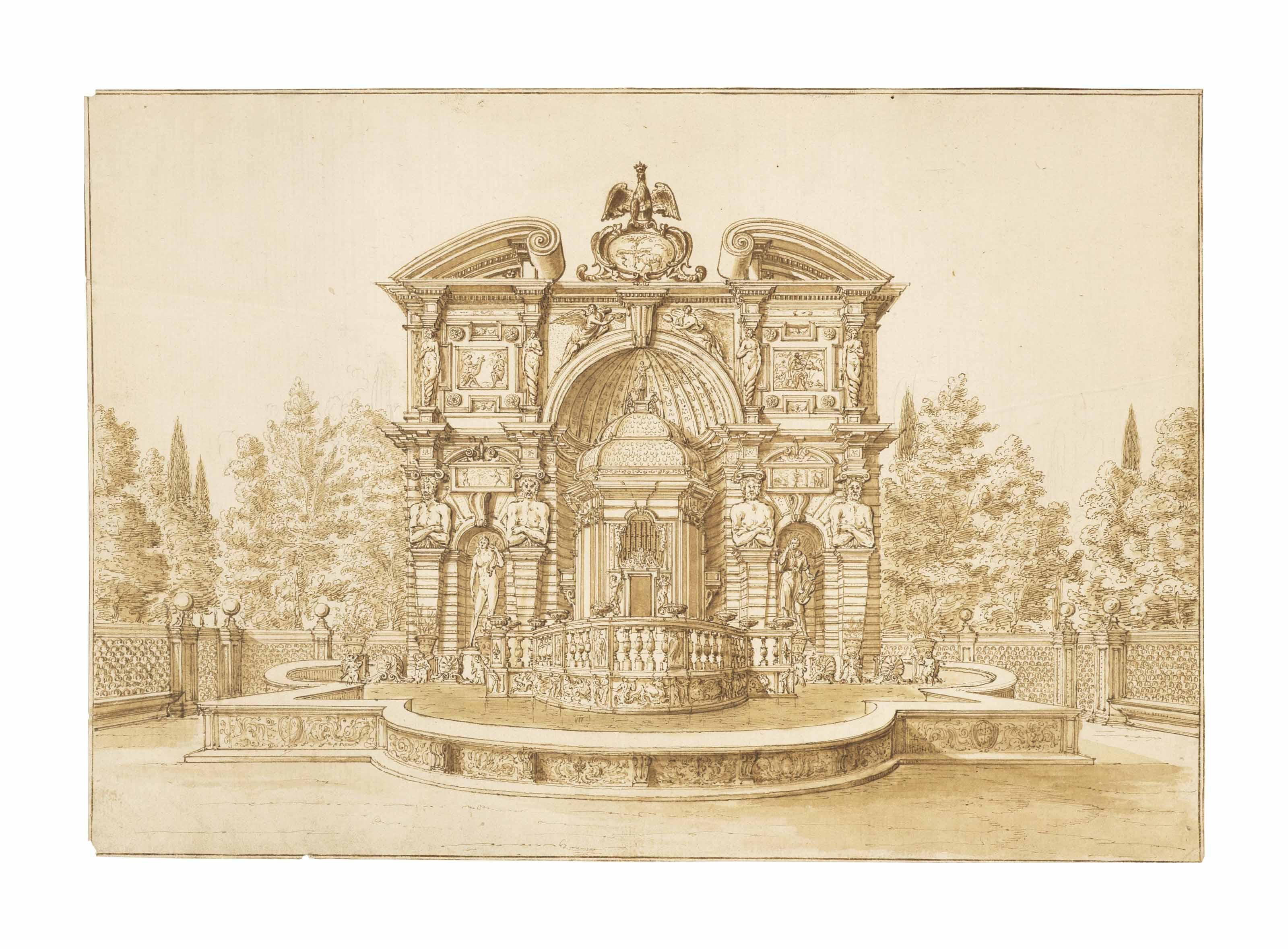 Israël Silvestre - The water organ at the Villa d\'Este, Tivoli