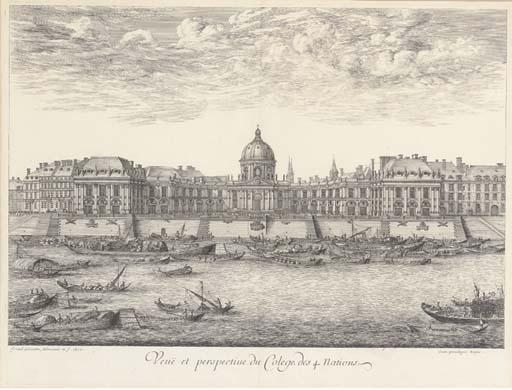 Israël Silvestre - Veuë et perspective du Colege des 4 Nations; Veuë ey perspective du Palais, et Jardins des Tuilleries; and Veuë des Jardins du Palais des Thuilleries, du coste du Cours de la Reyne