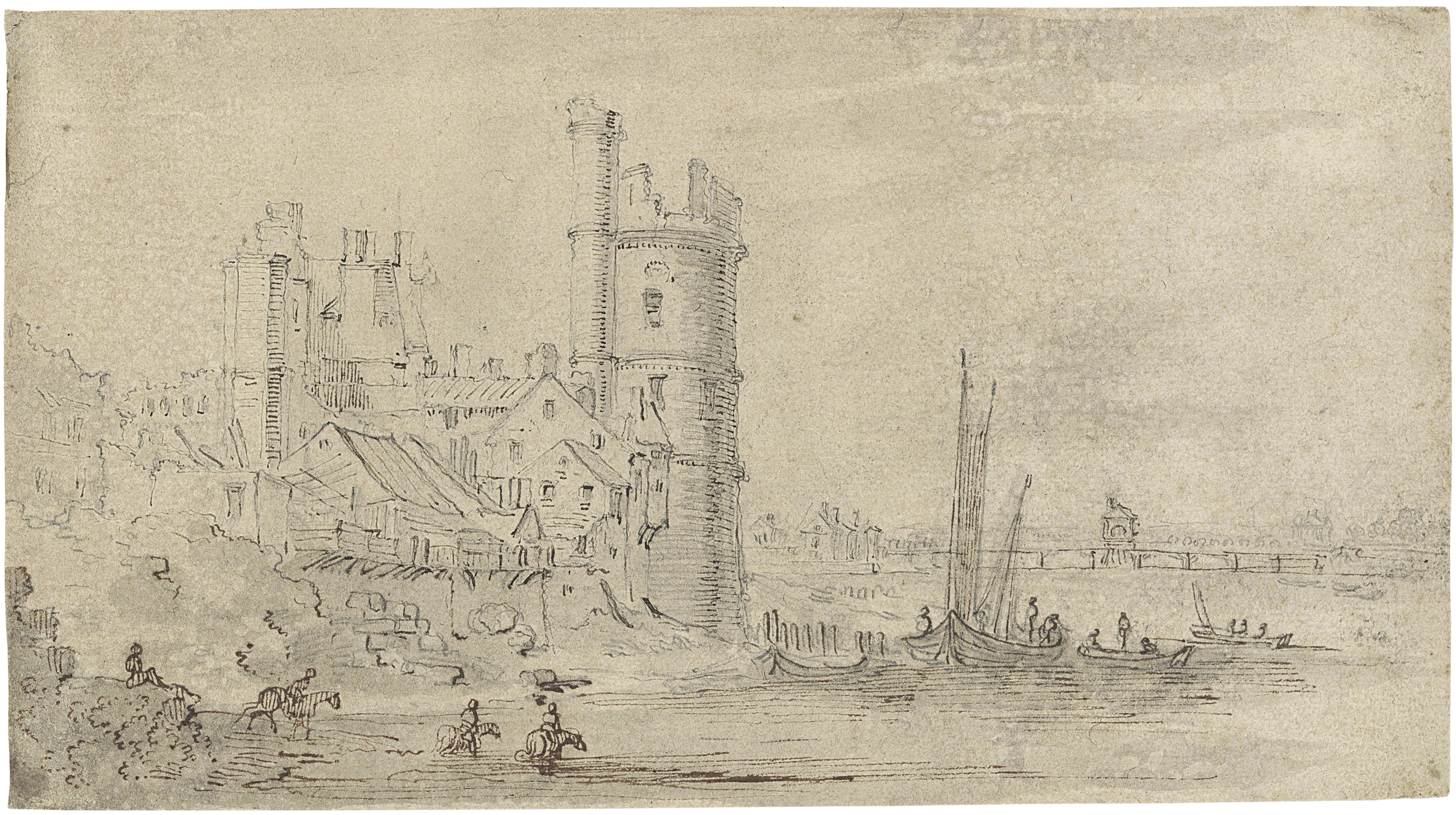 Israël Silvestre - View of the Tour de Nesle, Paris, seen from the East