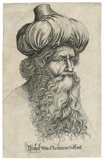 Israhel Van Meckenem - Bust of an Oriental Man