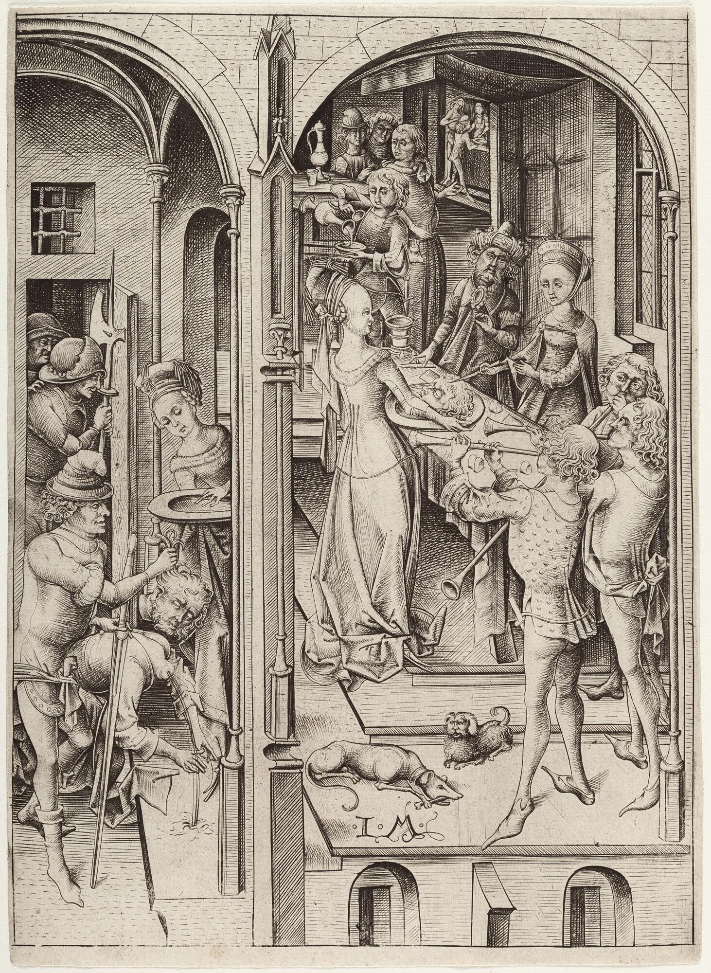 Israhel van Meckenem - Die Enthauptung Johannes des Täufers