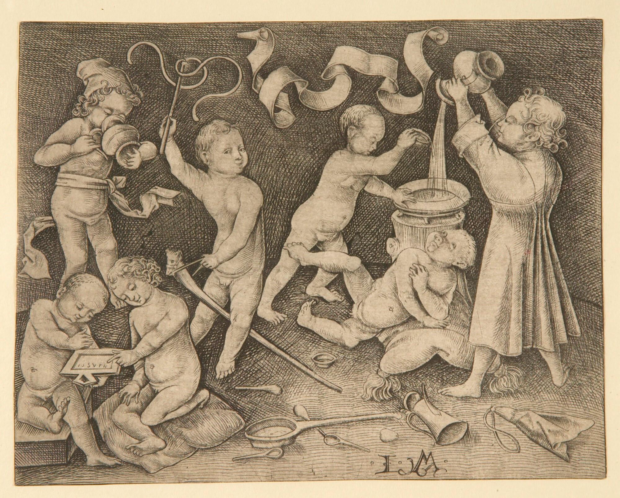 Israhel van Meckenem - Die spielenden Kinder.