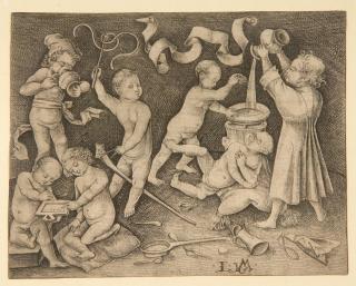 Israhel van Meckenem - Die spielenden Kinder.