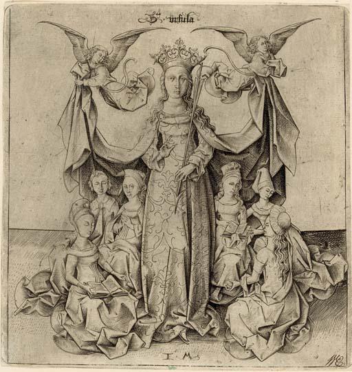 Israhel van Meckenem - Saint Ursula (Bartsch 132; Geisberg 347 IV; Lehrs, Hollstein 412 IV)