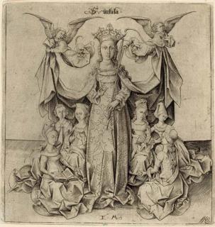 Israhel van Meckenem - Saint Ursula (Bartsch 132; Geisberg 347 IV; Lehrs, Hollstein 412 IV)