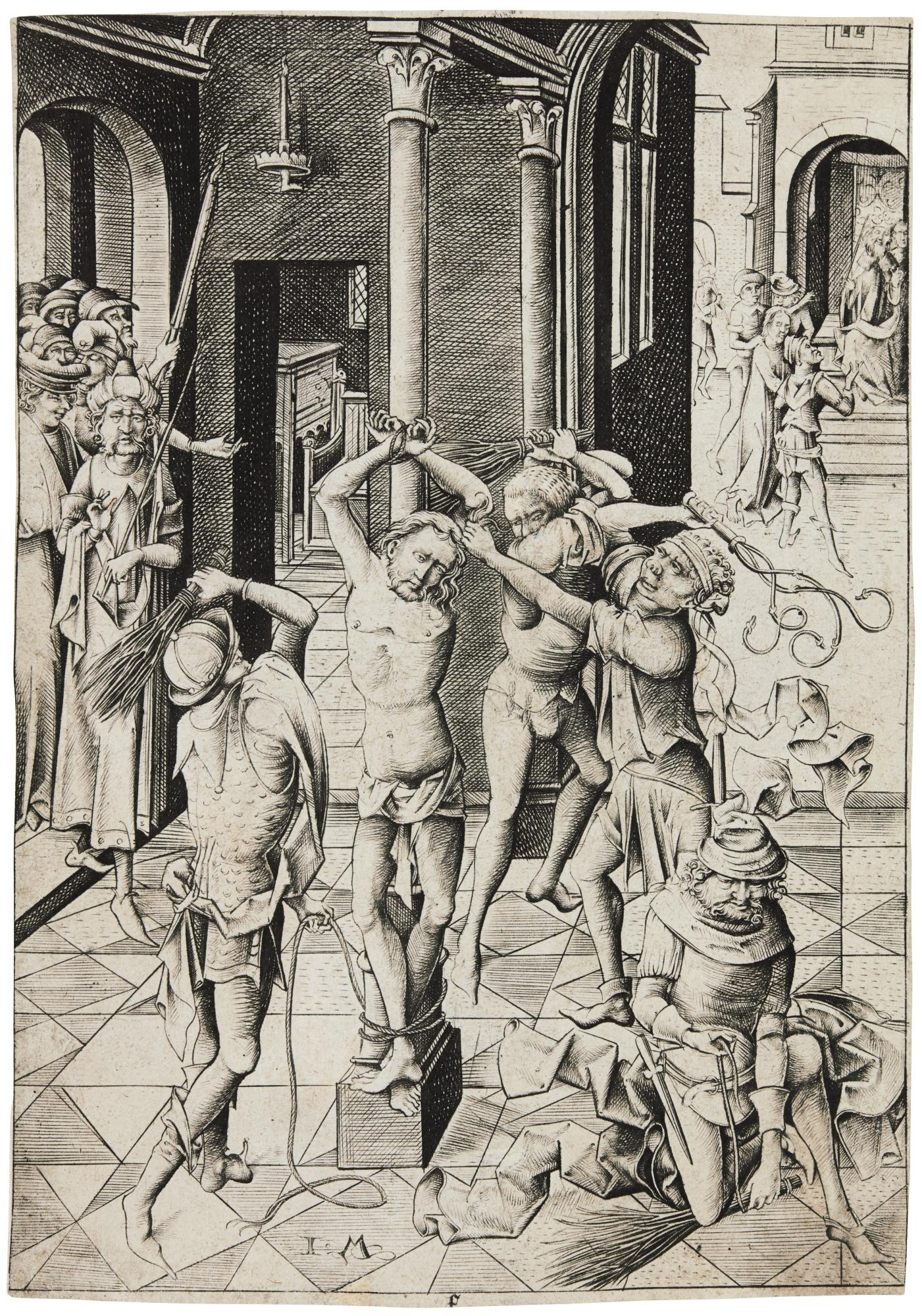 Israhel van Meckenem - The Flagellation (G. 73; L., Holl. 145)