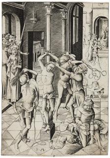 Israhel van Meckenem - The Flagellation (G. 73; L., Holl. 145)