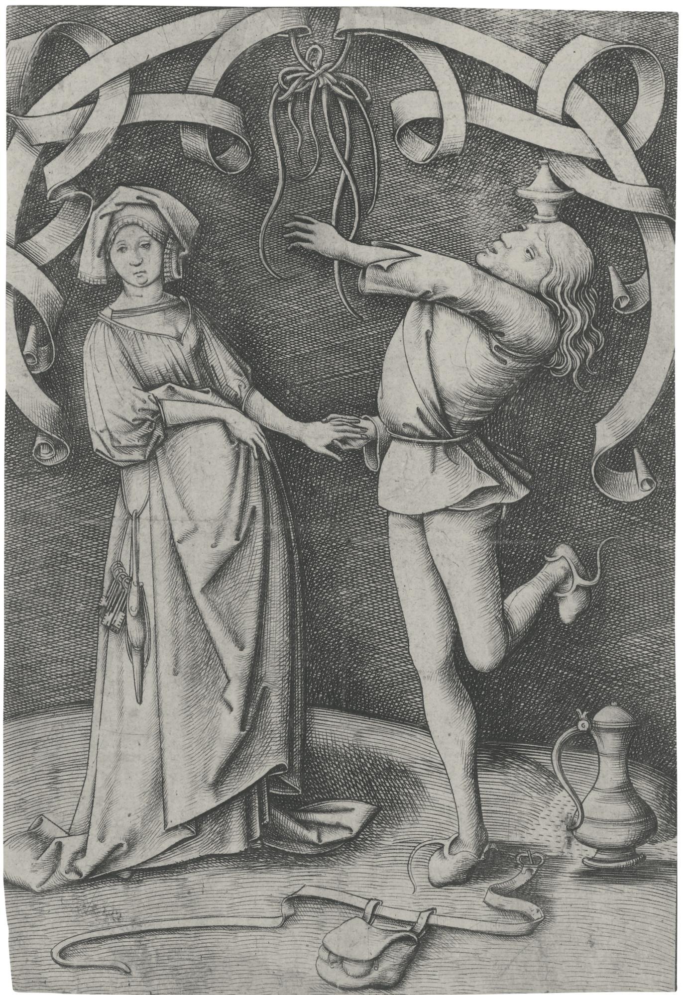Israhel Van Meckenem - The Juggler And The Woman (Geisberg 405, Hollstein, Lehrs 503)
