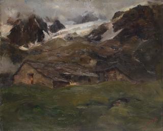 Italo Mus - Tormenta sul ghiacciaio di Cherillon (Cervino)