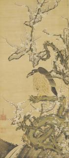 Ito Jakuchu - Hawk on a blossoming plum branch