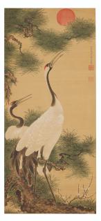 Ito Jakuchu - Pair Of Cranes And The Rising Sun