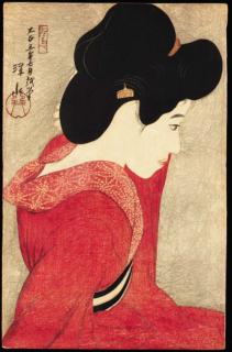 Ito Shinsui - Tsuikyo (Before the mirror [Red geisha])