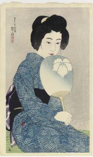 Ito Shinsui - Yukata (Cotton kimono), 1922  Mushi no ne (Singing of insects), 1923
