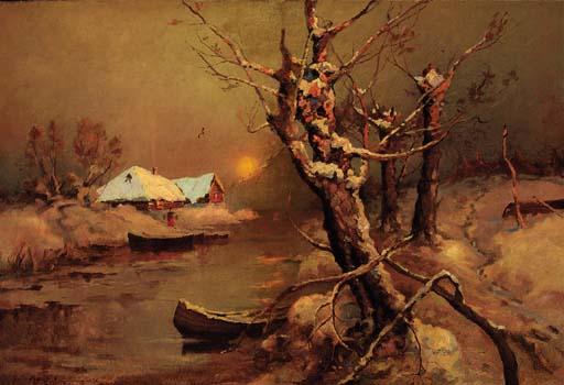 Iulii Iul\'evich Klever - Sunrise over a frozen River