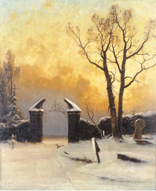 Iulii Iul\'Evich Klever - Sunset over the Cemetery