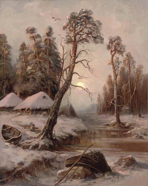 Iulii Iul\'evich Klever - Winter landscape with lake