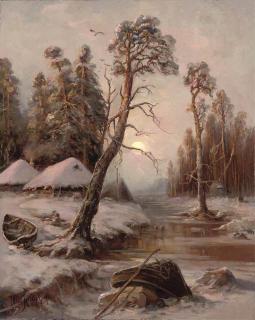 Iulii Iul\'evich Klever - Winter landscape with lake