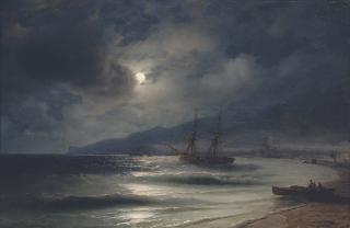 Ivan Aivazovsky - On the coast at night