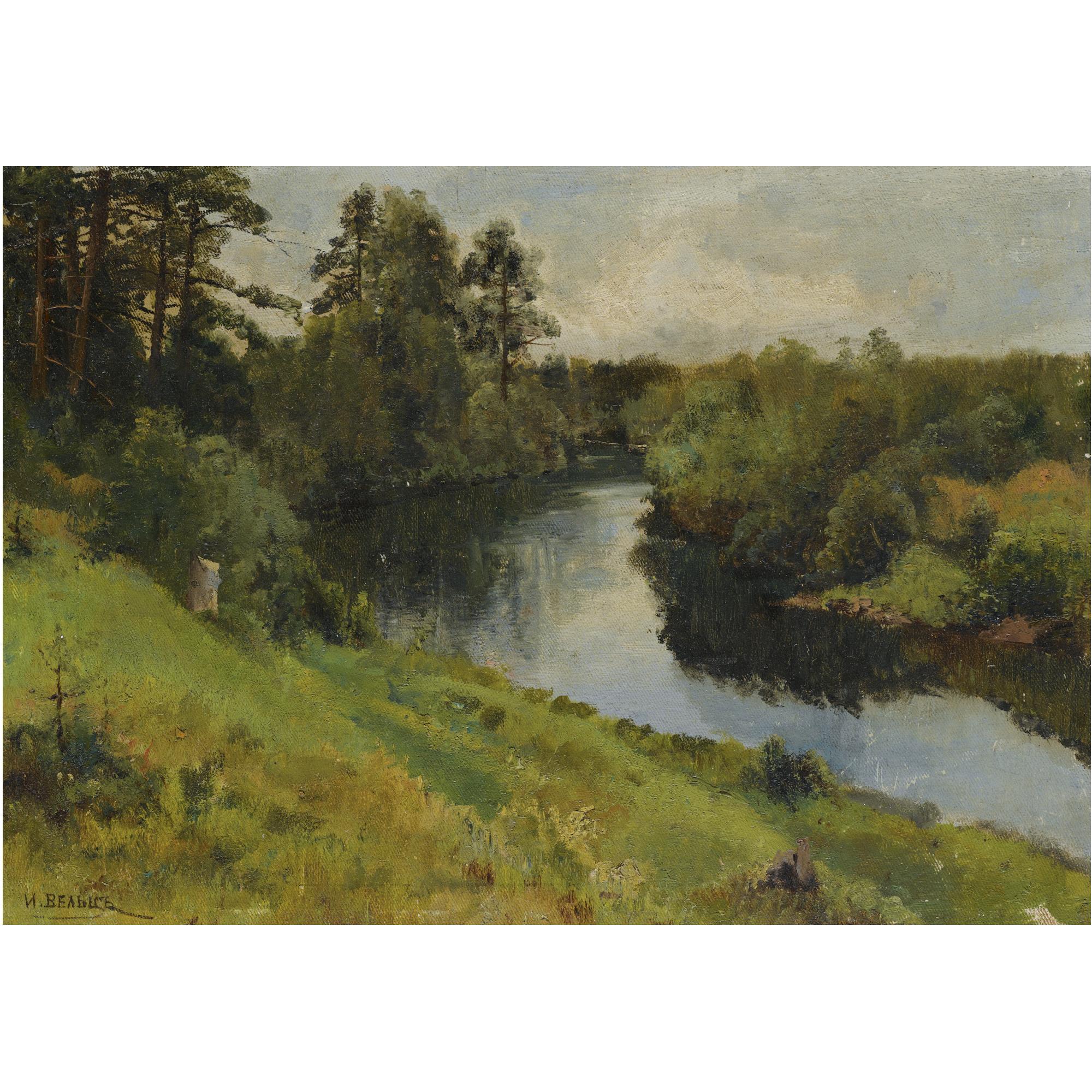 Ivan Avgustovich Veltz - River Landscape