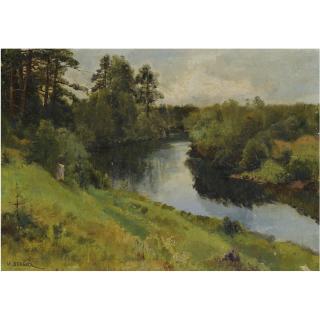 Ivan Avgustovich Veltz - River Landscape