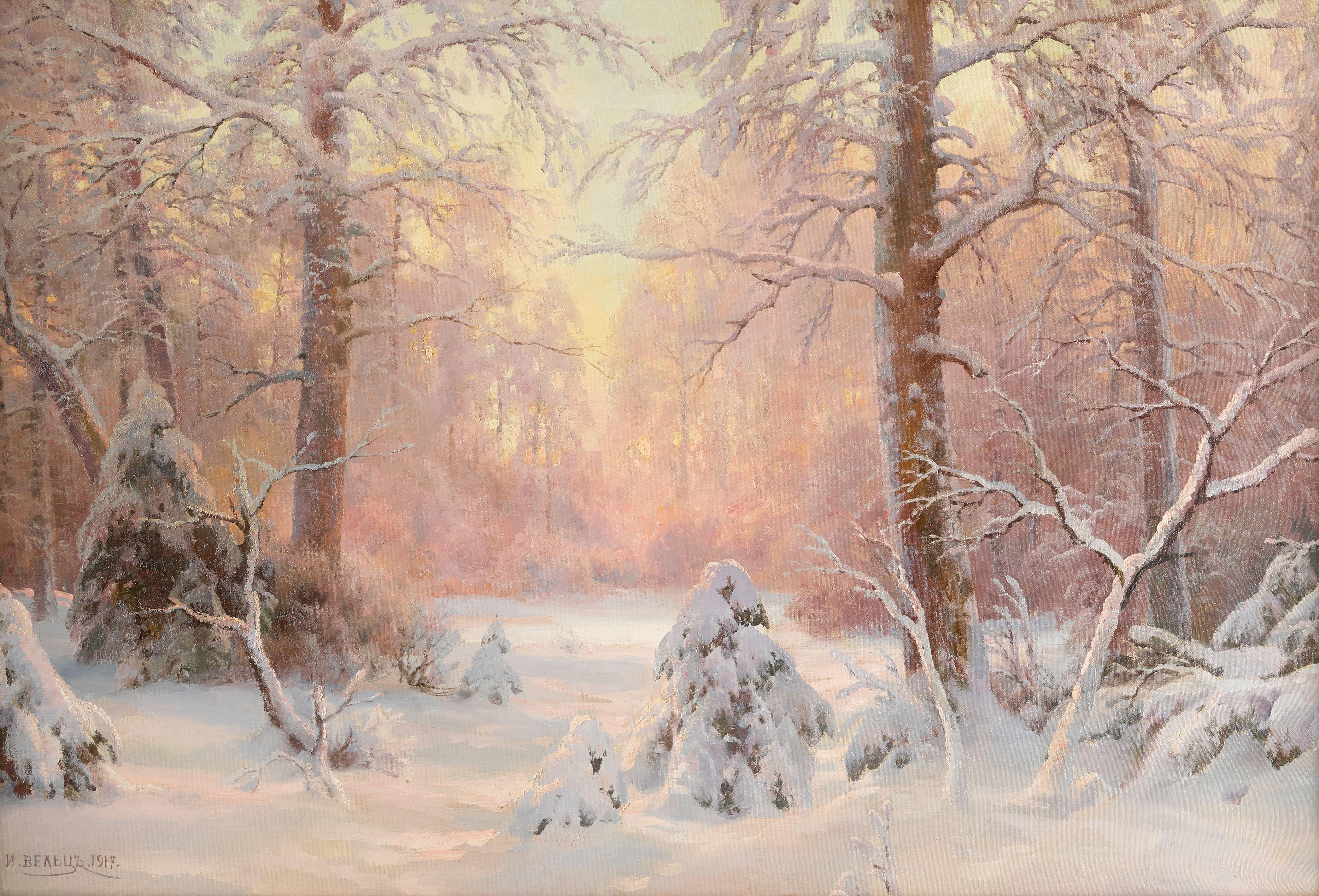 Ivan Avgustovitch Veltz - Sunset In A Winter Forest