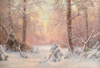 Ivan Avgustovitch Veltz - Sunset In A Winter Forest
