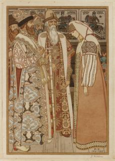 Ivan Bilibin - The Archer\'S Wife Before The Tsar And His Retinue