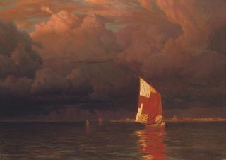 Ivan Choultsé - Sailing boat at sunset on the gulf of Finland